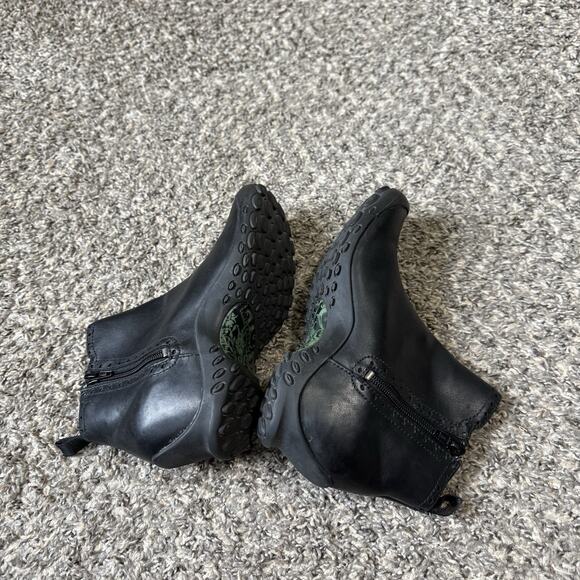 Merrell Women Plaza Mid Black Leather Ankle Boots Size 6.5 Side Zip Casual - Picture 6 of 8